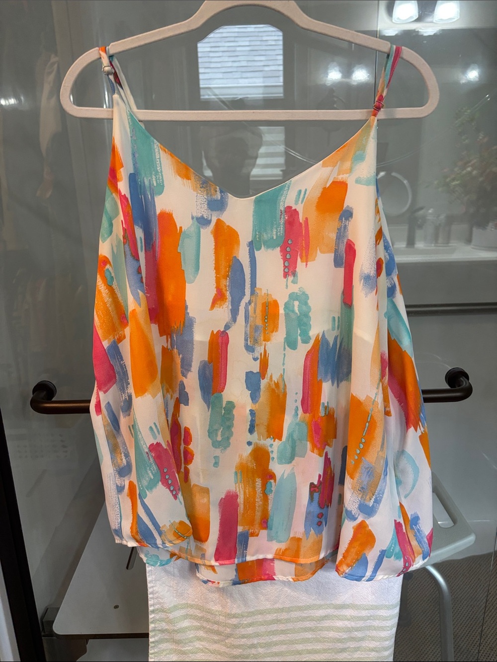 Women's Colorwash Spaghetti-Strap Cami - White Multi